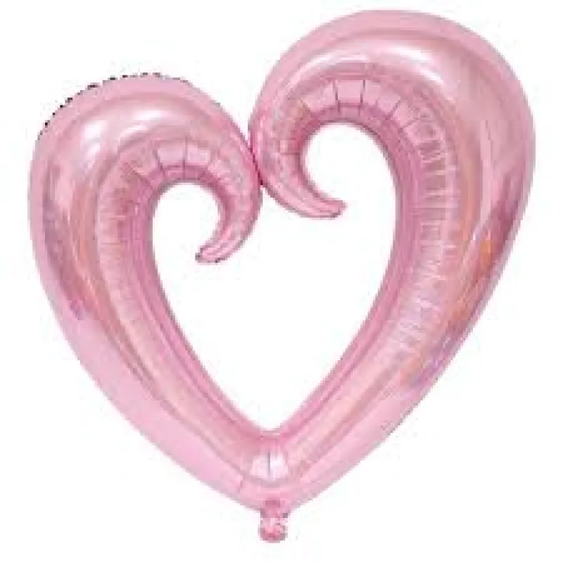 ORTASI BOŞ KALP PEMBE FOLYO BALON 100 CM